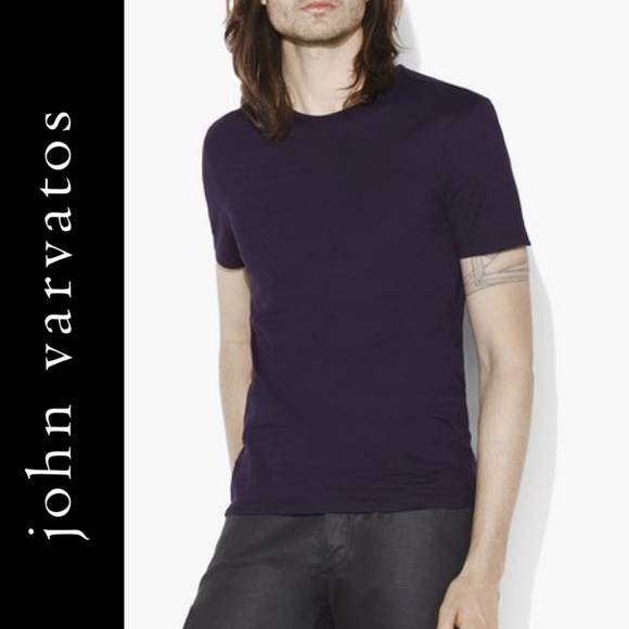 John Varvatos Other - JOHN VARVATOS STRIATED CREWNECK SLIM FIT T-SHIRT K1762S3-AZJ3 PURPLE PLUM S
